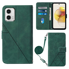 Funda de Cuero Cartera con Soporte Carcasa YB1 para Motorola Moto G73 5G Verde