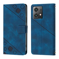 Funda de Cuero Cartera con Soporte Carcasa YB1 para Motorola Moto G84 5G Azul