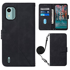 Funda de Cuero Cartera con Soporte Carcasa YB1 para Nokia C12 Pro Negro