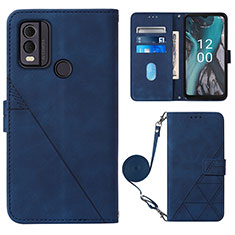 Funda de Cuero Cartera con Soporte Carcasa YB1 para Nokia C22 Azul