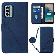 Funda de Cuero Cartera con Soporte Carcasa YB1 para Nokia G22 Azul