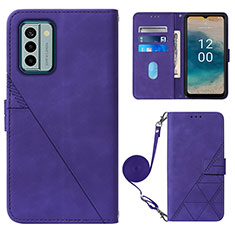 Funda de Cuero Cartera con Soporte Carcasa YB1 para Nokia G22 Morado