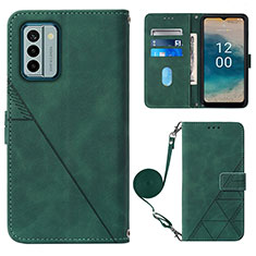 Funda de Cuero Cartera con Soporte Carcasa YB1 para Nokia G22 Verde