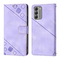 Funda de Cuero Cartera con Soporte Carcasa YB1 para Nokia G400 5G Morado