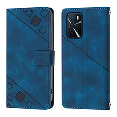 Funda de Cuero Cartera con Soporte Carcasa YB1 para Oppo A16 Azul