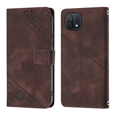 Funda de Cuero Cartera con Soporte Carcasa YB1 para Oppo A16K Marron