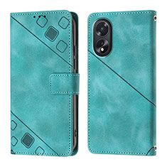 Funda de Cuero Cartera con Soporte Carcasa YB1 para Oppo A18 Verde