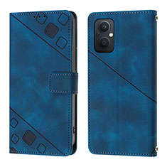 Funda de Cuero Cartera con Soporte Carcasa YB1 para Oppo A96 5G Azul