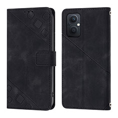 Funda de Cuero Cartera con Soporte Carcasa YB1 para Oppo A96 5G Negro