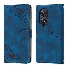 Funda de Cuero Cartera con Soporte Carcasa YB1 para Oppo Reno8 T 4G Azul