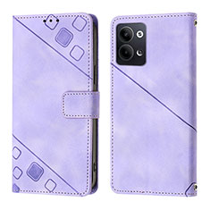 Funda de Cuero Cartera con Soporte Carcasa YB1 para Oppo Reno9 Pro 5G Morado