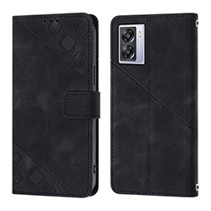 Funda de Cuero Cartera con Soporte Carcasa YB1 para Realme V23i 5G Negro