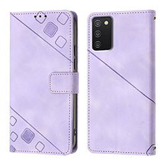 Funda de Cuero Cartera con Soporte Carcasa YB1 para Samsung Galaxy A02s Morado