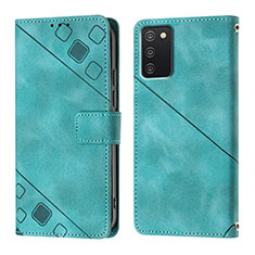 Funda de Cuero Cartera con Soporte Carcasa YB1 para Samsung Galaxy A03s Verde