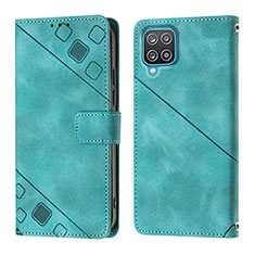 Funda de Cuero Cartera con Soporte Carcasa YB1 para Samsung Galaxy A12 5G Verde