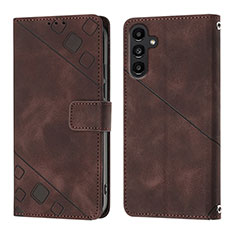 Funda de Cuero Cartera con Soporte Carcasa YB1 para Samsung Galaxy A13 5G Marron