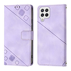 Funda de Cuero Cartera con Soporte Carcasa YB1 para Samsung Galaxy A22 4G Morado