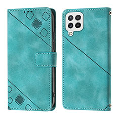 Funda de Cuero Cartera con Soporte Carcasa YB1 para Samsung Galaxy A22 4G Verde