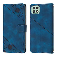 Funda de Cuero Cartera con Soporte Carcasa YB1 para Samsung Galaxy A22s 5G Azul