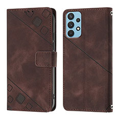 Funda de Cuero Cartera con Soporte Carcasa YB1 para Samsung Galaxy A32 4G Marron