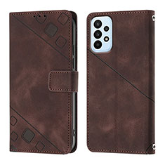 Funda de Cuero Cartera con Soporte Carcasa YB1 para Samsung Galaxy A52s 5G Marron