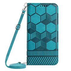 Funda de Cuero Cartera con Soporte Carcasa YB1 para Samsung Galaxy A54 5G Cian