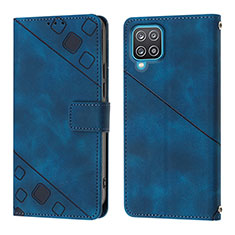 Funda de Cuero Cartera con Soporte Carcasa YB1 para Samsung Galaxy M12 Azul