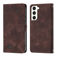 Funda de Cuero Cartera con Soporte Carcasa YB1 para Samsung Galaxy S22 5G Marron