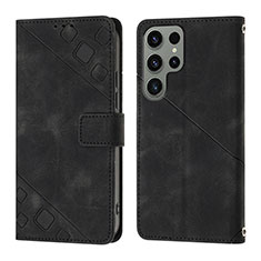 Funda de Cuero Cartera con Soporte Carcasa YB1 para Samsung Galaxy S22 Ultra 5G Negro