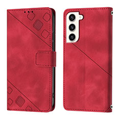 Funda de Cuero Cartera con Soporte Carcasa YB1 para Samsung Galaxy S24 5G Rojo