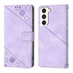 Funda de Cuero Cartera con Soporte Carcasa YB1 para Samsung Galaxy S25 5G Purpura Claro