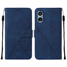 Funda de Cuero Cartera con Soporte Carcasa YB1 para Sony Xperia 5 V Azul