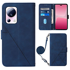 Funda de Cuero Cartera con Soporte Carcasa YB1 para Xiaomi Civi 2 5G Azul