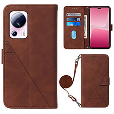 Funda de Cuero Cartera con Soporte Carcasa YB1 para Xiaomi Civi 2 5G Marron