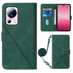 Funda de Cuero Cartera con Soporte Carcasa YB1 para Xiaomi Civi 2 5G Verde