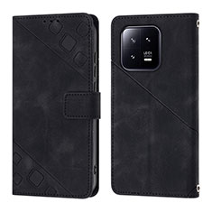 Funda de Cuero Cartera con Soporte Carcasa YB1 para Xiaomi Mi 13 5G Negro