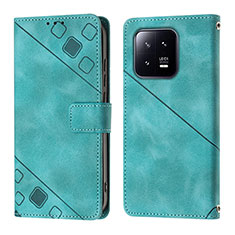 Funda de Cuero Cartera con Soporte Carcasa YB1 para Xiaomi Mi 13 5G Verde