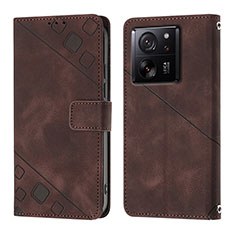 Funda de Cuero Cartera con Soporte Carcasa YB1 para Xiaomi Mi 13T 5G Marron