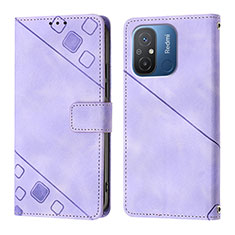 Funda de Cuero Cartera con Soporte Carcasa YB1 para Xiaomi Poco C55 Morado