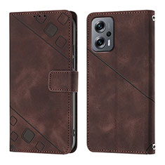 Funda de Cuero Cartera con Soporte Carcasa YB1 para Xiaomi Poco X4 GT 5G Marron