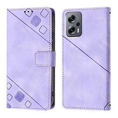 Funda de Cuero Cartera con Soporte Carcasa YB1 para Xiaomi Poco X4 GT 5G Morado