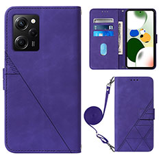 Funda de Cuero Cartera con Soporte Carcasa YB1 para Xiaomi Poco X5 Pro 5G Morado