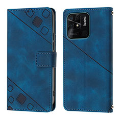 Funda de Cuero Cartera con Soporte Carcasa YB1 para Xiaomi Redmi 10 Power Azul