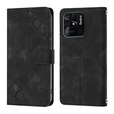 Funda de Cuero Cartera con Soporte Carcasa YB1 para Xiaomi Redmi 10 Power Negro