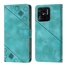 Funda de Cuero Cartera con Soporte Carcasa YB1 para Xiaomi Redmi 10 Power Verde