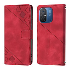 Funda de Cuero Cartera con Soporte Carcasa YB1 para Xiaomi Redmi 11A 4G Rojo