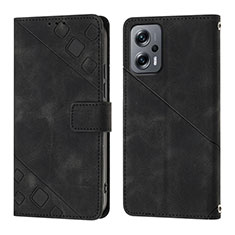 Funda de Cuero Cartera con Soporte Carcasa YB1 para Xiaomi Redmi K50i 5G Negro