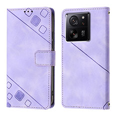 Funda de Cuero Cartera con Soporte Carcasa YB1 para Xiaomi Redmi K60 Ultra 5G Morado