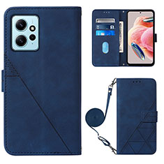 Funda de Cuero Cartera con Soporte Carcasa YB1 para Xiaomi Redmi Note 12 4G Azul