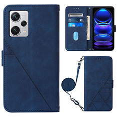 Funda de Cuero Cartera con Soporte Carcasa YB1 para Xiaomi Redmi Note 12 Explorer Azul